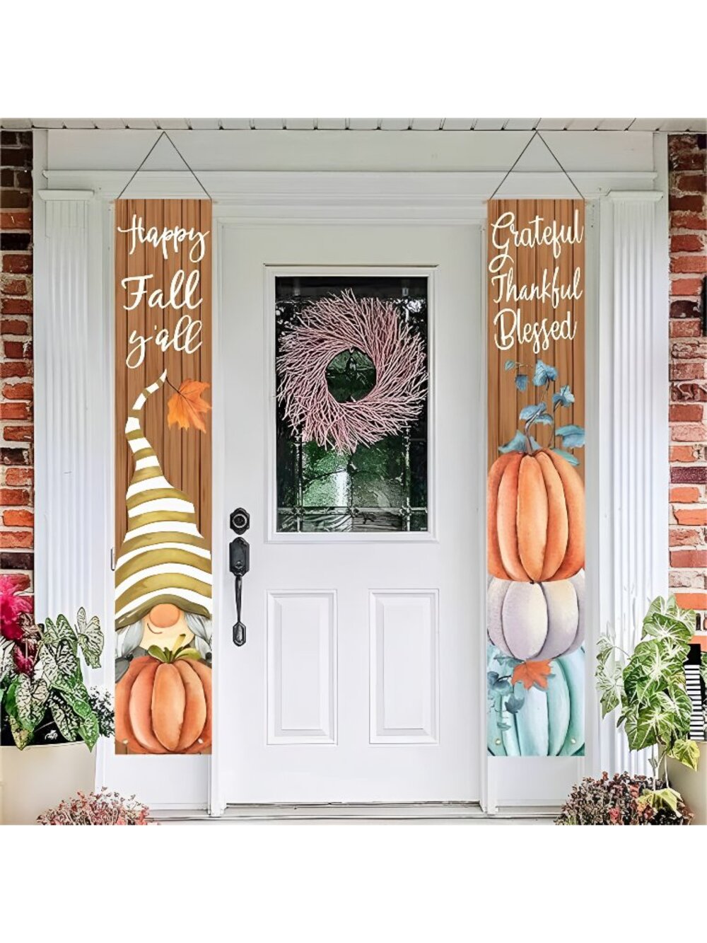Fall Thanksgiving Pumpkin Gnome Porch Sign Happy Fall Yall Banner